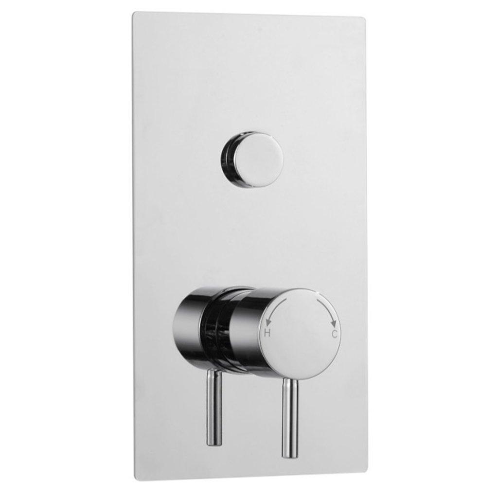 Single Round Push Button Concealed Thermostatic Shower Mixer Valve